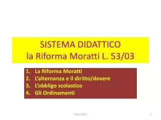 sistema didattico la riforma moratti l 53 03