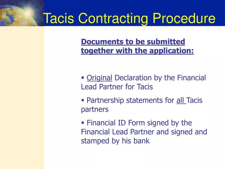 tacis contracting procedure