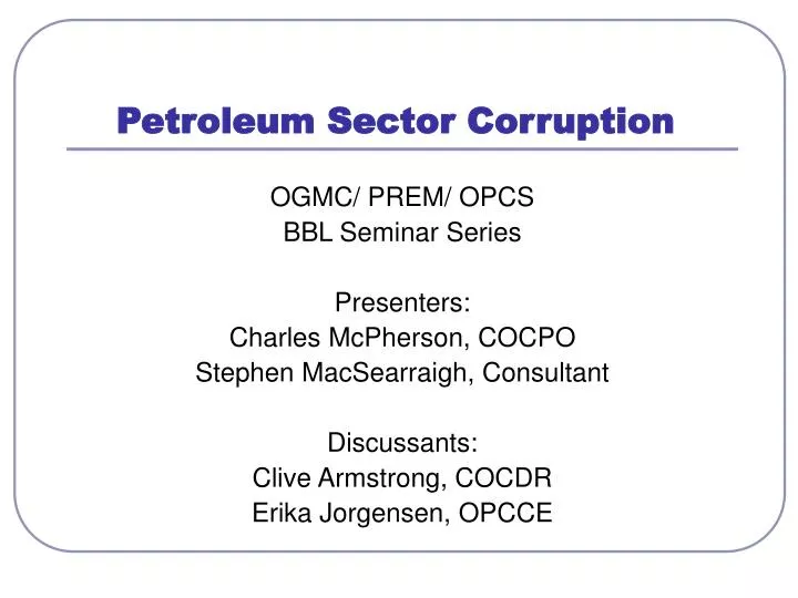 petroleum sector corruption