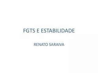 fgts e estabilidade