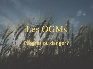 les ogms