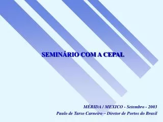 semin rio com a cepal