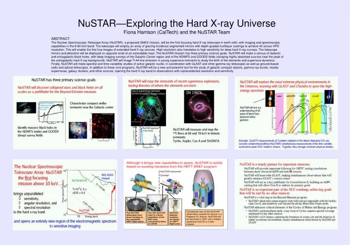 nustar exploring the hard x ray universe fiona harrison caltech and the nustar team