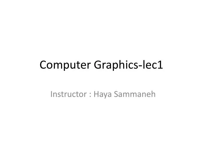 lec1 computer graphics