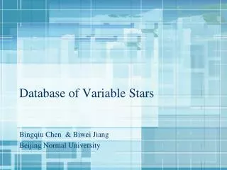 Database of Variable Stars