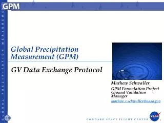 Global Precipitation Measurement (GPM)