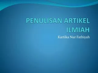 penulisan artikel ilmiah