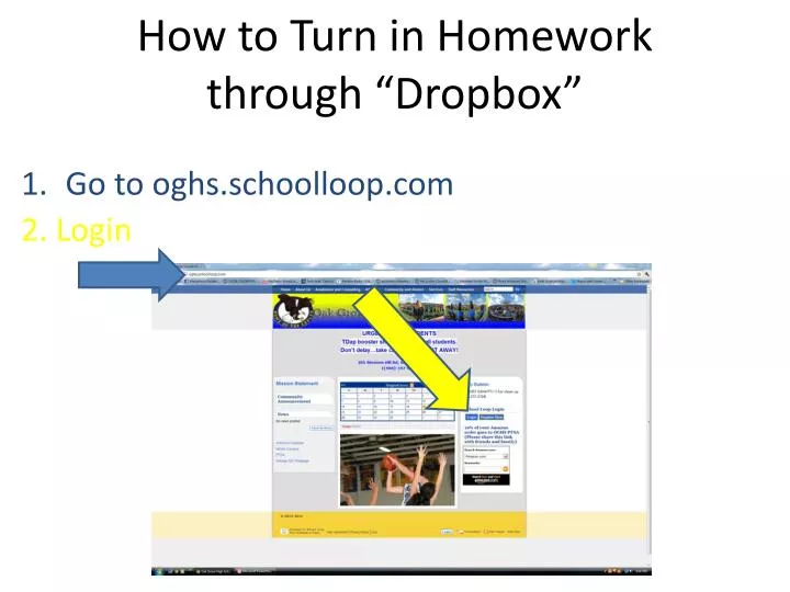 how to turn in homework through dropbox
