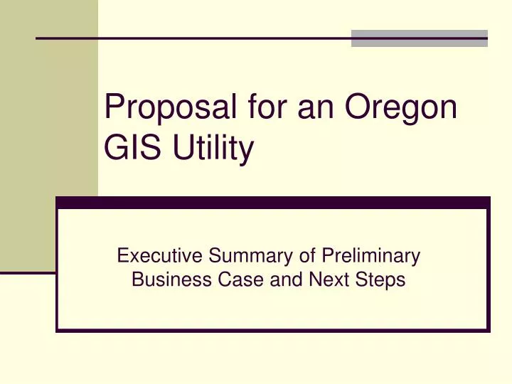 proposal for an oregon gis utility