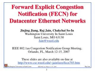 Forward Explicit Congestion Notification (FECN) for Datacenter Ethernet Networks