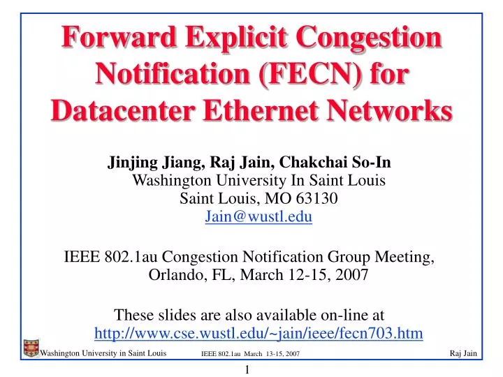 forward explicit congestion notification fecn for datacenter ethernet networks