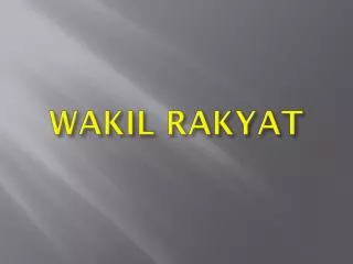 wakil rakyat
