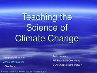 Teaching the Science of Climate Change