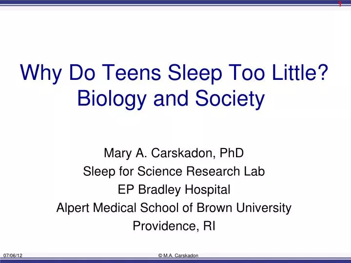 why do teens sleep too little biology and society
