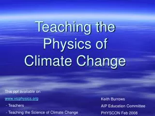 teaching the physics of climate change