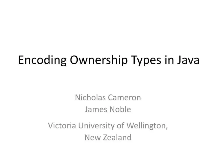 encoding ownership types in java
