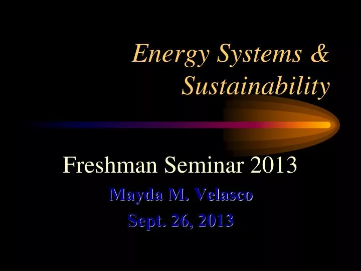 energy systems sustainability