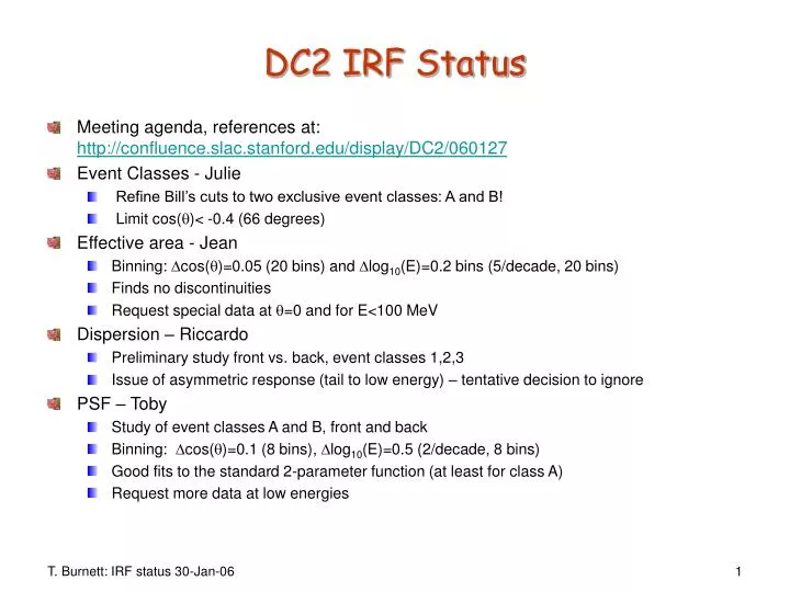 dc2 irf status