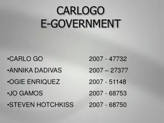 CARLOGO E-GOVERNMENT