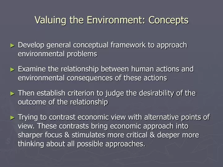 valuing the environment concepts