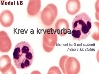 krev a krvetvorba