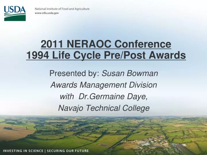 2011 neraoc conference 1994 life cycle pre post awards