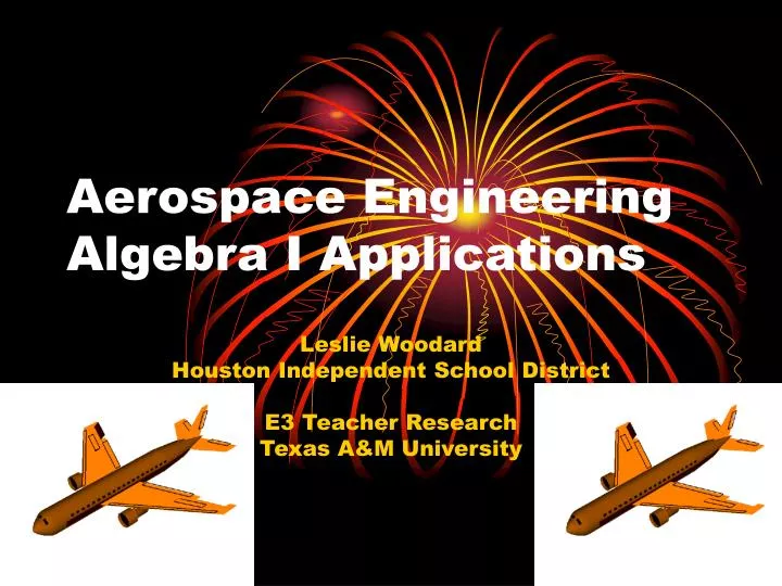 aerospace engineering algebra i applications