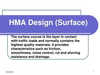 HMA Design (Surface)
