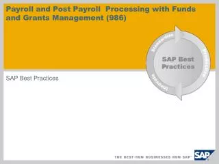 Payroll and Post Payroll Processing with Funds and Grants Management (986)