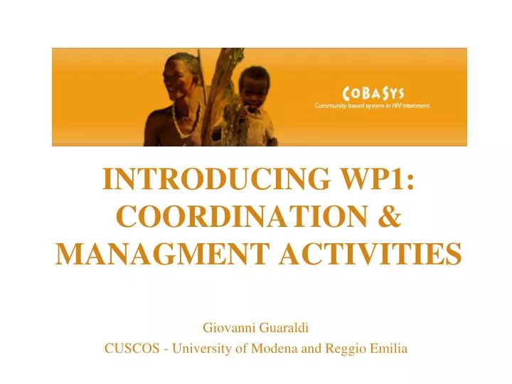 introducing wp1 coordination managment activities