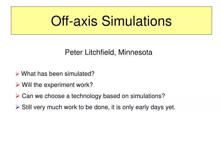 off axis simulations