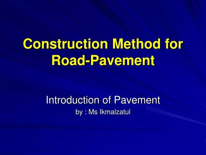 construction method for road pavement