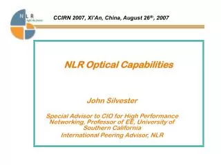 NLR Optical Capabilities