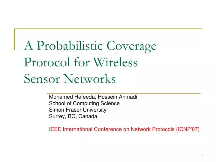 a probabilistic coverage protocol for wireless sensor networks