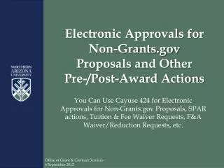 Electronic Approvals for Non-Grants Proposals and Other Pre-/Post-Award Actions