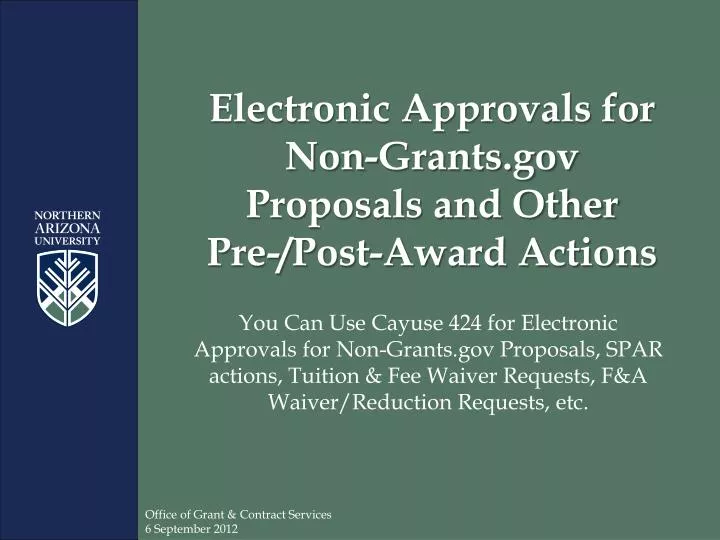 electronic approvals for non grants gov proposals and other pre post award actions