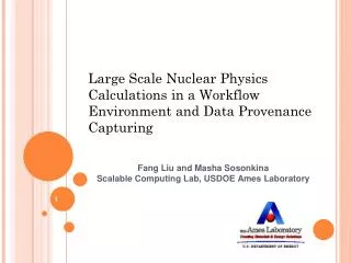 Large Scale Nuclear Physics Calculations in a Workflow Environment and Data Provenance Capturing