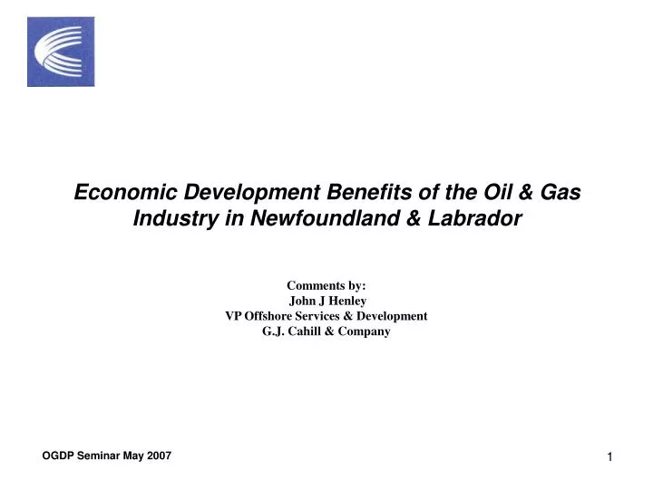 economic development benefits of the oil gas industry in newfoundland labrador