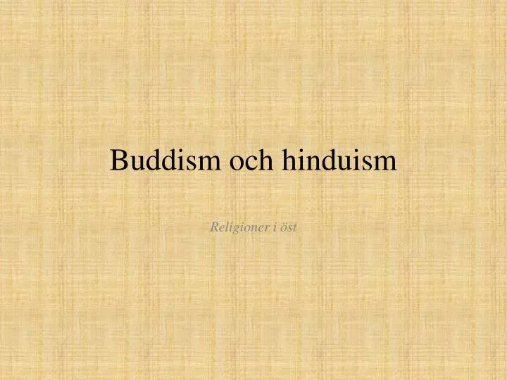 buddism och hinduism