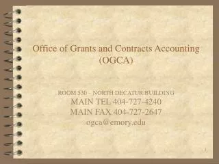 Office of Grants and Contracts Accounting (OGCA)