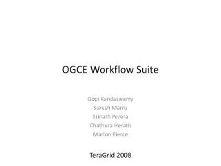 OGCE Workflow Suite