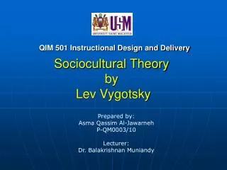 Sociocultural Theory by Lev Vygotsky