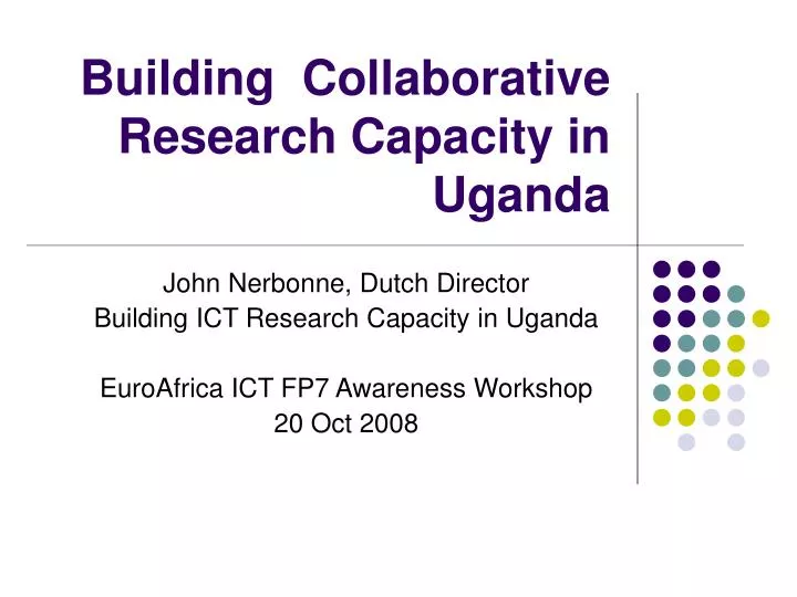 building collaborative research capacity in uganda