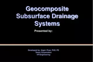 Geocomposite Subsurface Drainage Systems