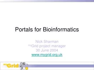 Portals for Bioinformatics