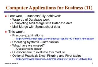 Computer Applications for Business (11)