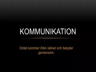 kommunikation