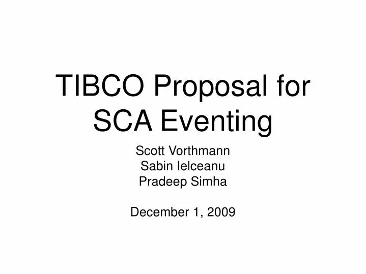 tibco proposal for sca eventing