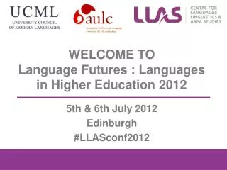 WELCOME TO Language Futures : Languages in Higher Education 2012