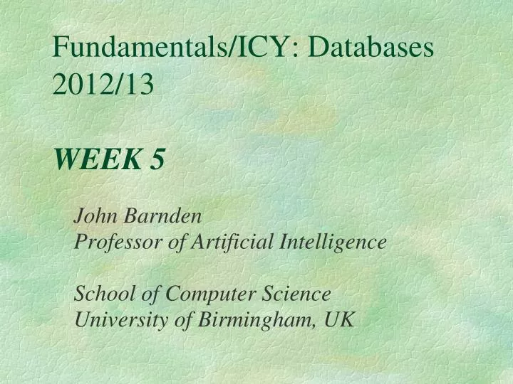 fundamentals icy databases 2012 13 week 5
